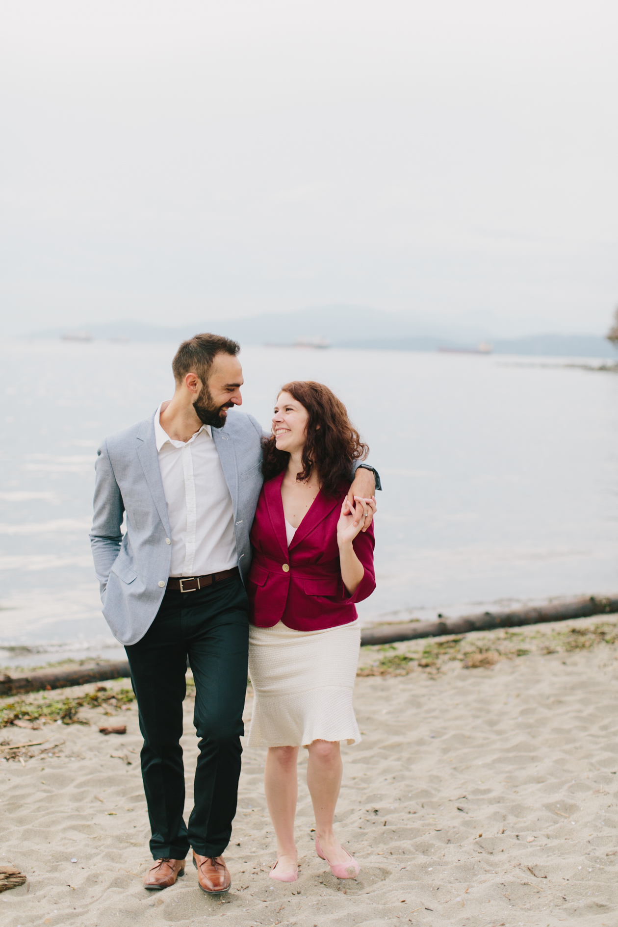 english bay engagement photos