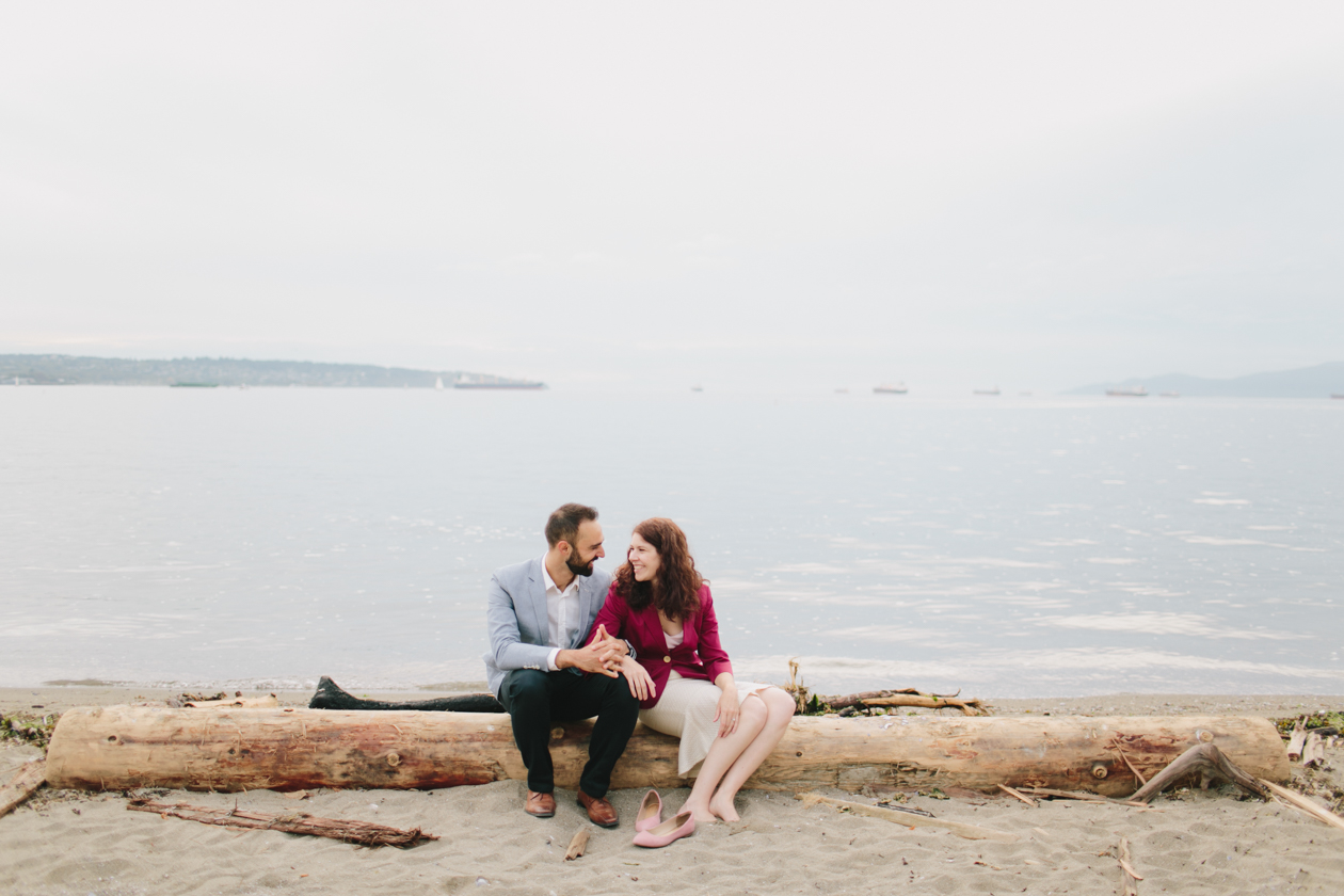english bay engagement photos
