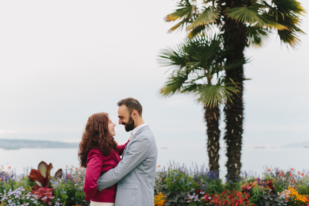 english bay engagement photos