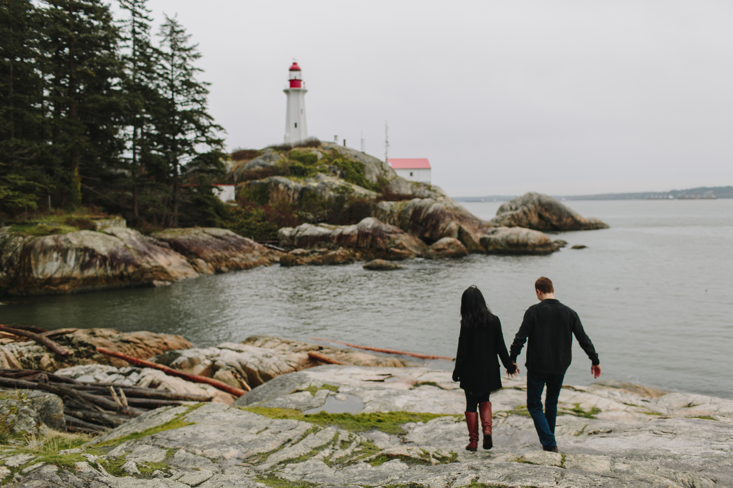 Lighthouse Park Engagement Photos in West Vancouver