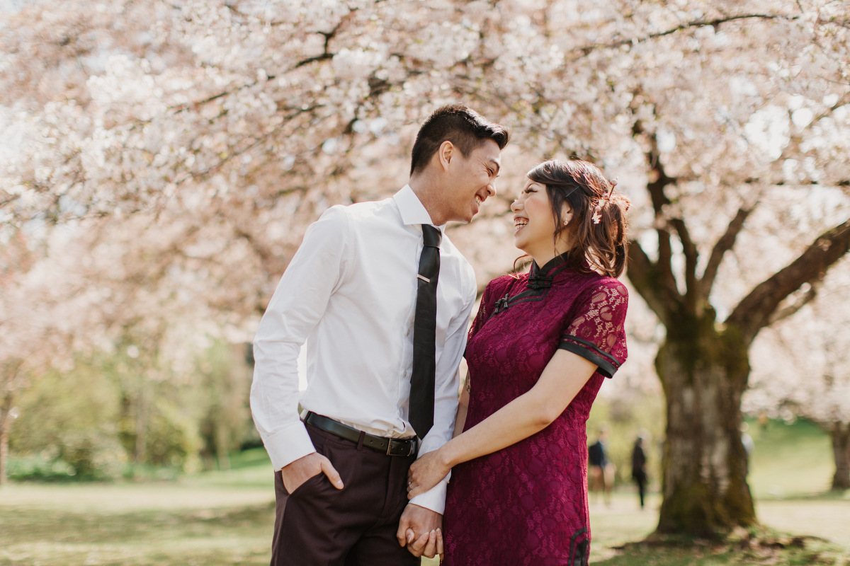 Vancouver Blossom Engagement Photos by Jamie Delaine