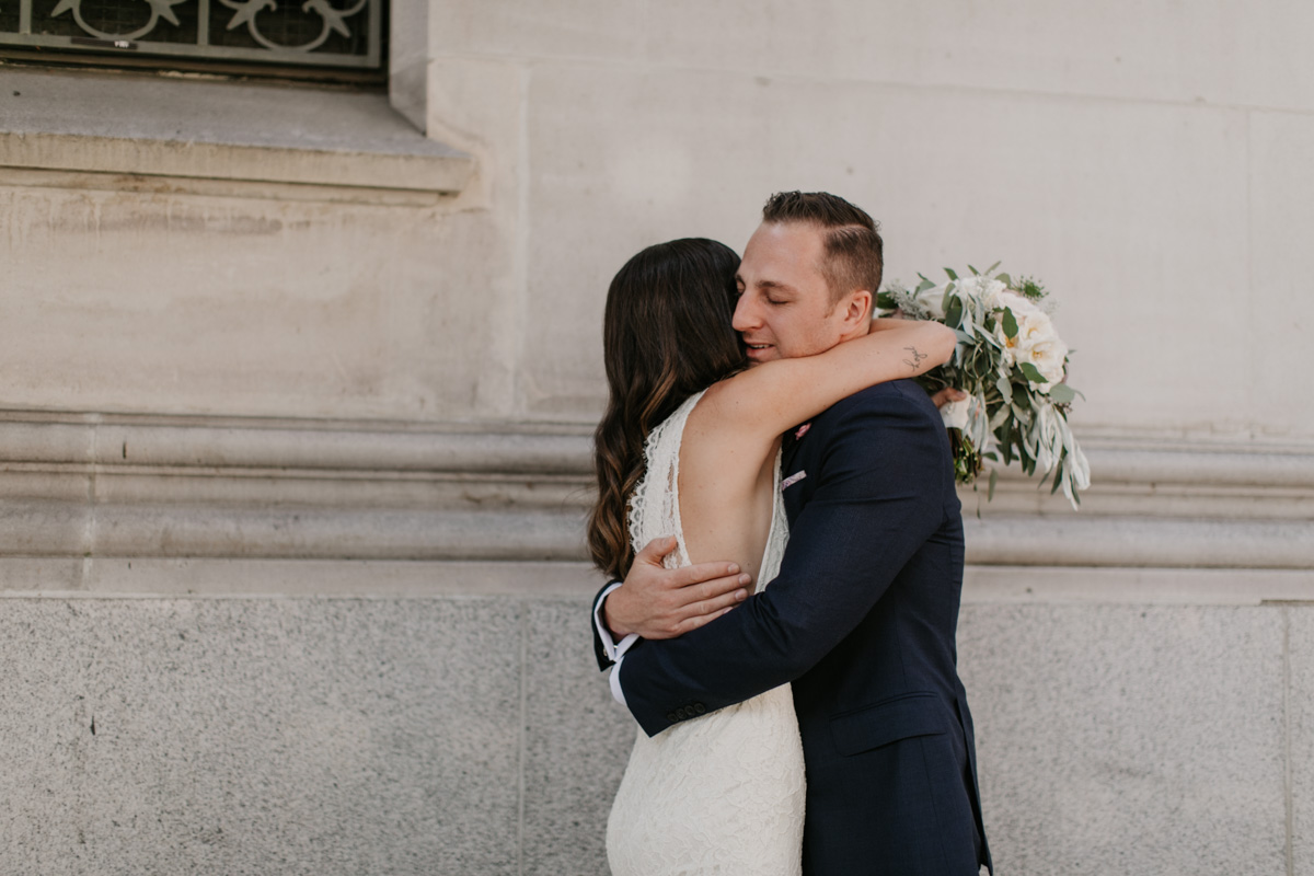 fairmont hotel vancouver bride and groom first look