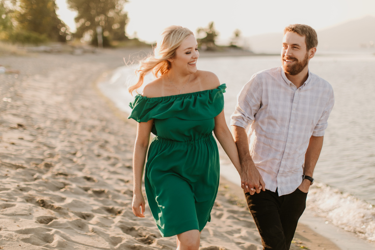 jericho beach engagement photos at sunset in vancouver