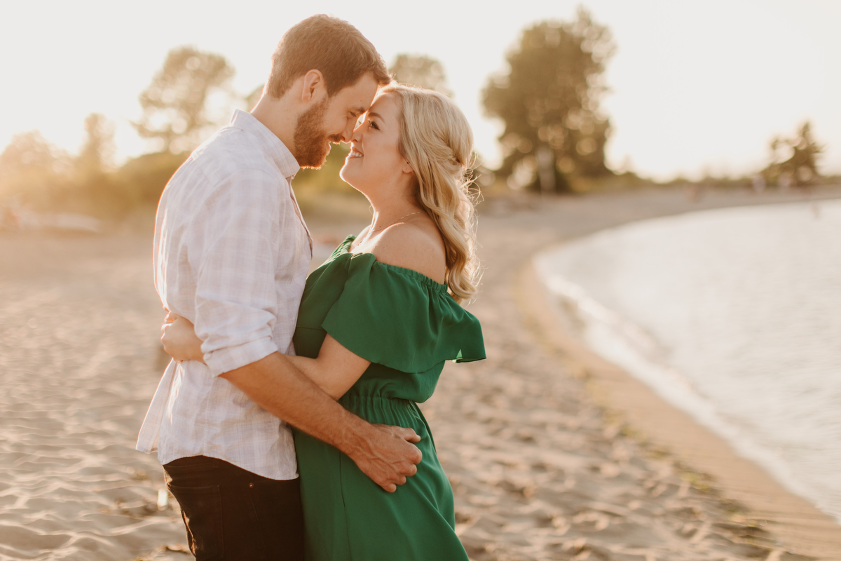 jericho beach engagement photos at sunset in vancouver