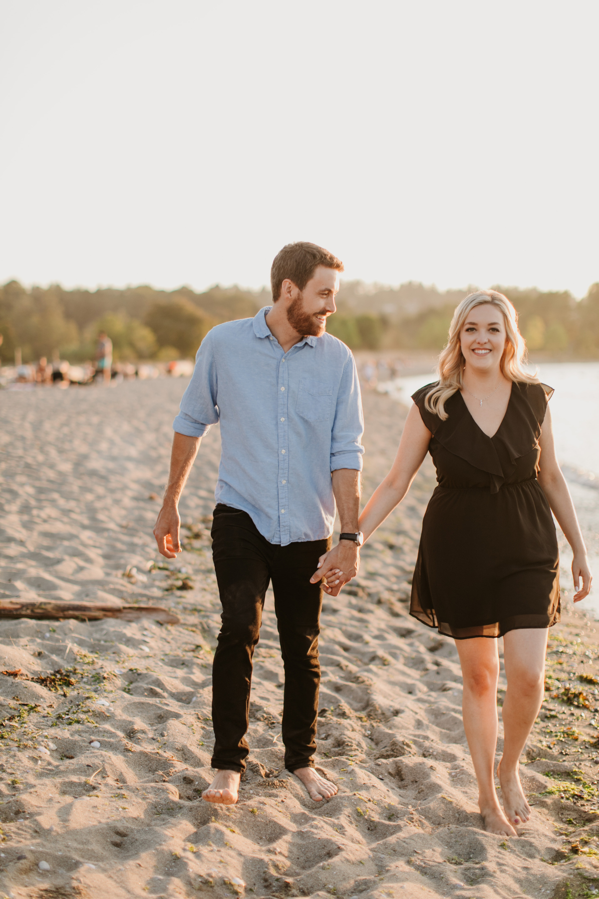 jericho beach engagement photos at sunset in vancouver
