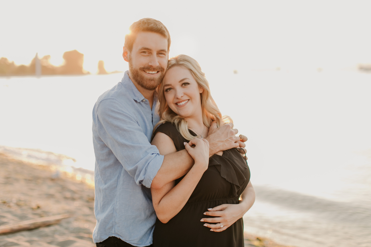 jericho beach engagement photos at sunset in vancouver