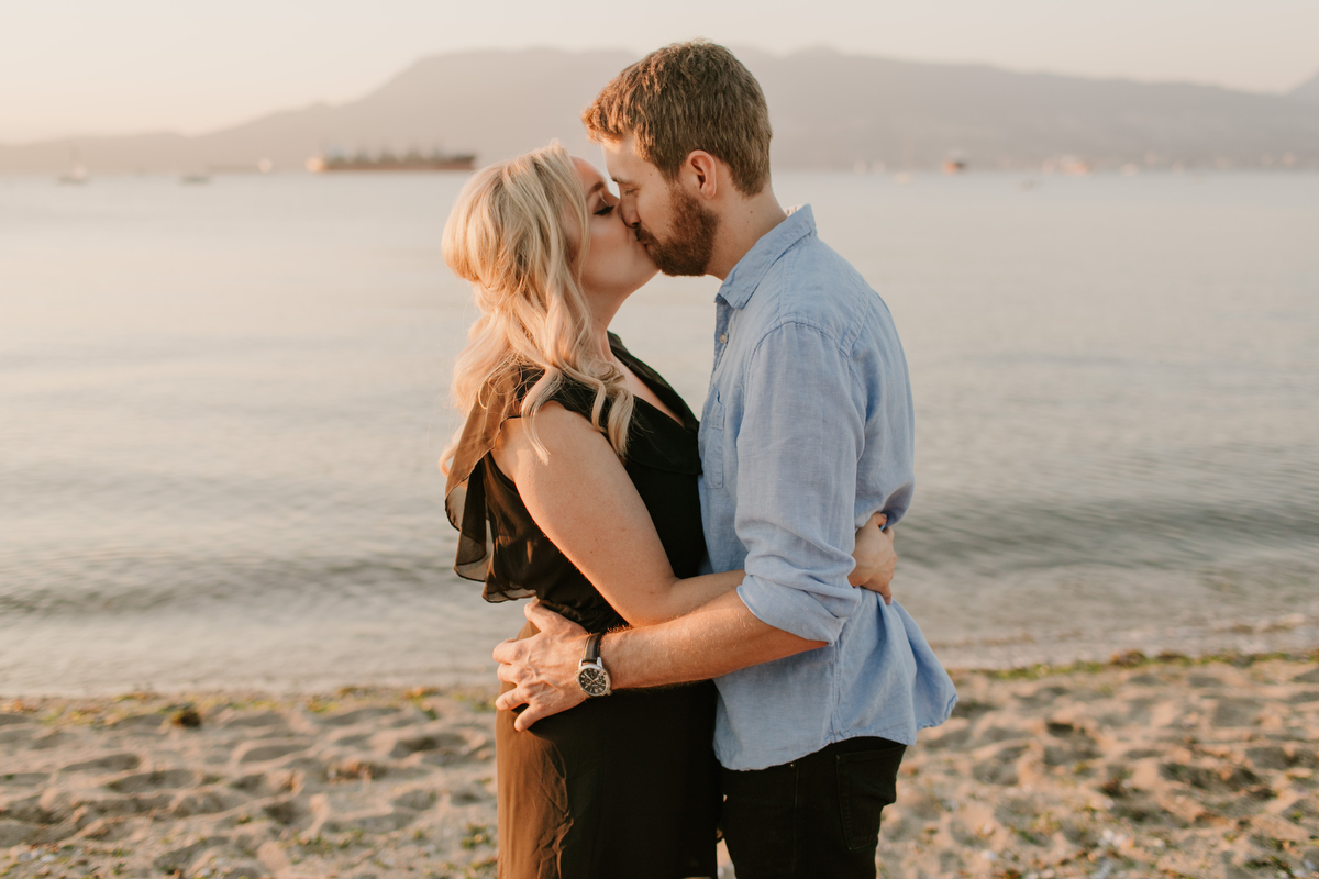 jericho beach engagement photos at sunset in vancouver