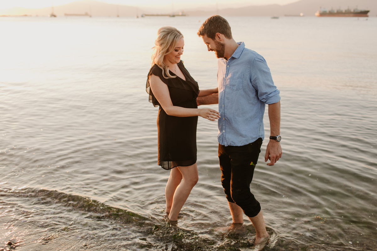 jericho beach engagement photos at sunset in vancouver