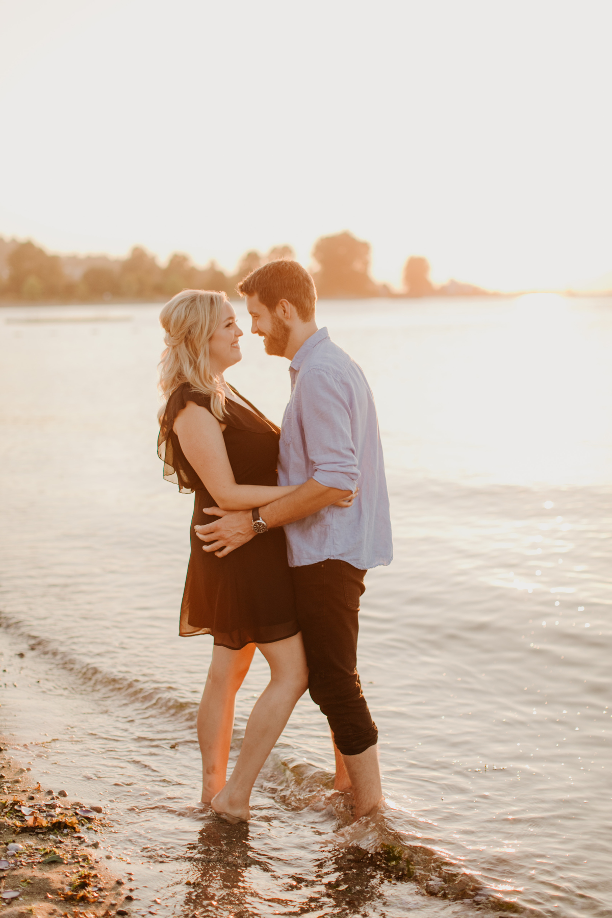 jericho beach engagement photos at sunset in vancouver