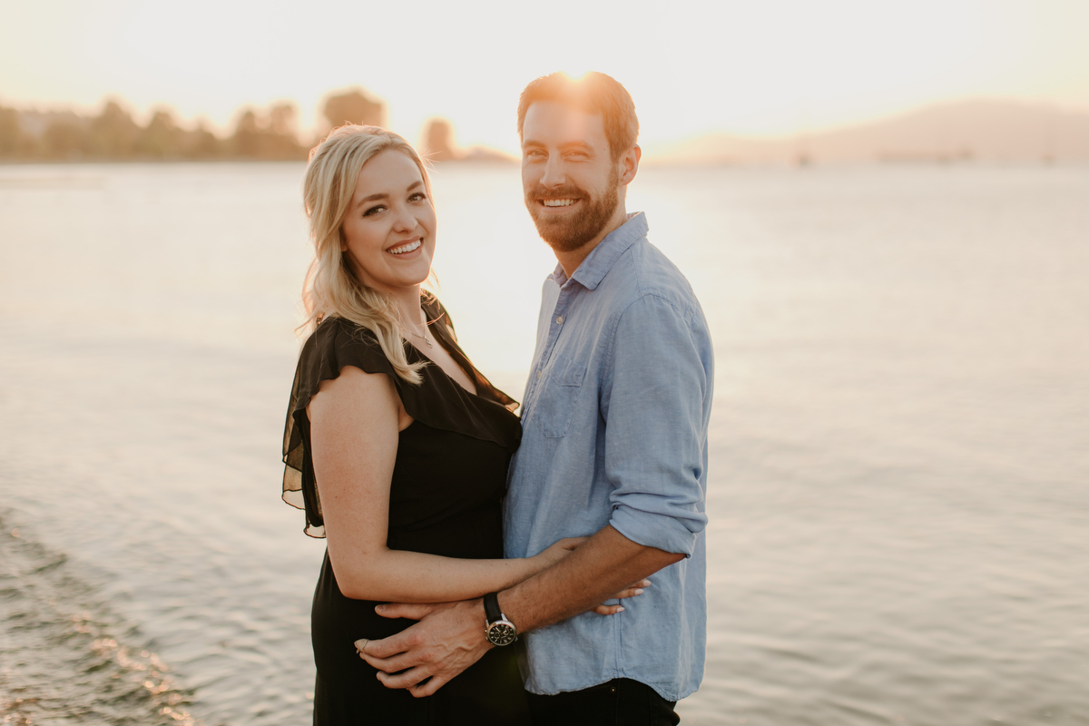 jericho beach engagement photos at sunset in vancouver