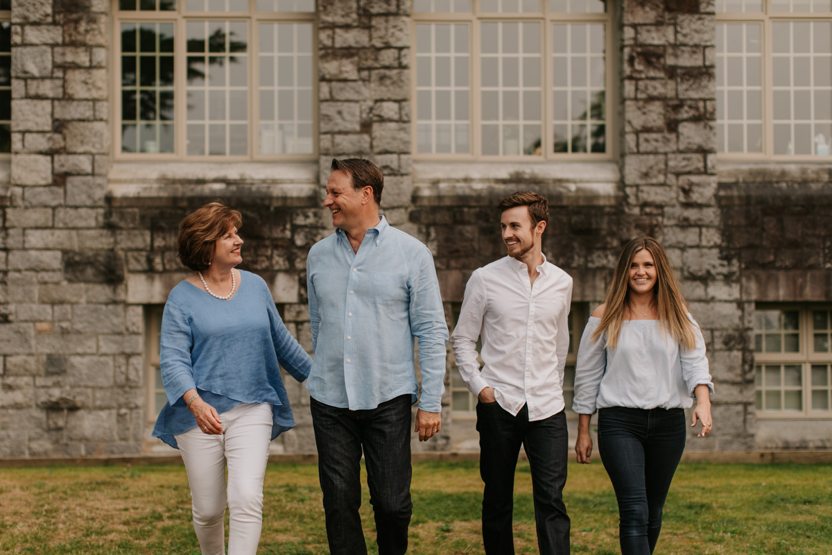 family photos at iona building
